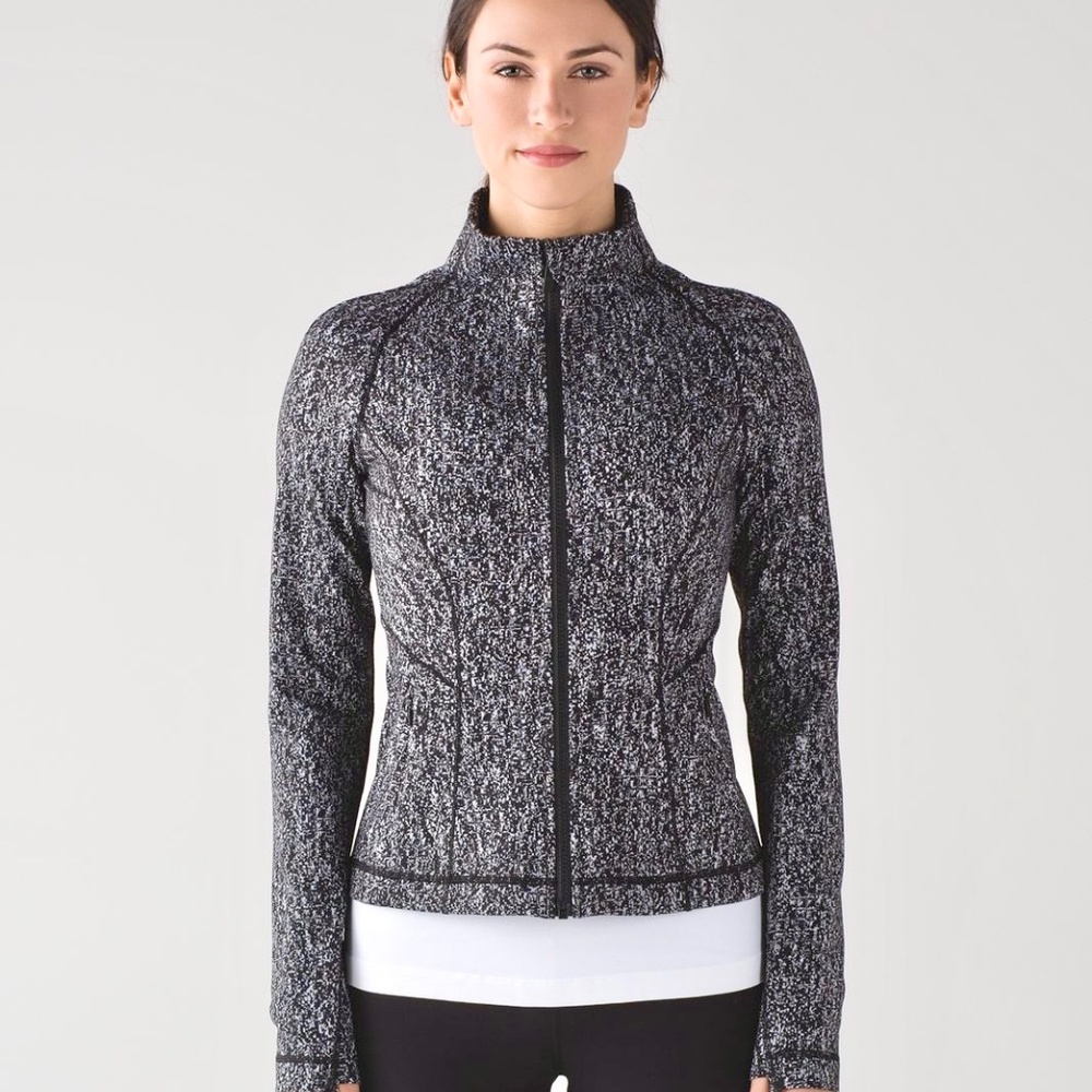 Lululemon Lightly Jacket Luon Suited Jacquard Black & White